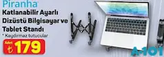 PİRANHA KATLANABİLİR AYARLI DİZÜSTÜ BİLGİSAYAR VE TABLET STANDI